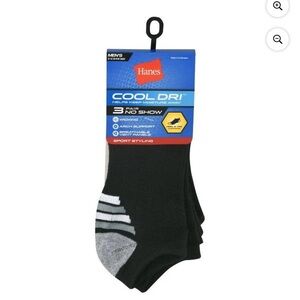 Hanes Men's Black No Show Socks Men’s 6-12 Shoe Size (3 Pack)